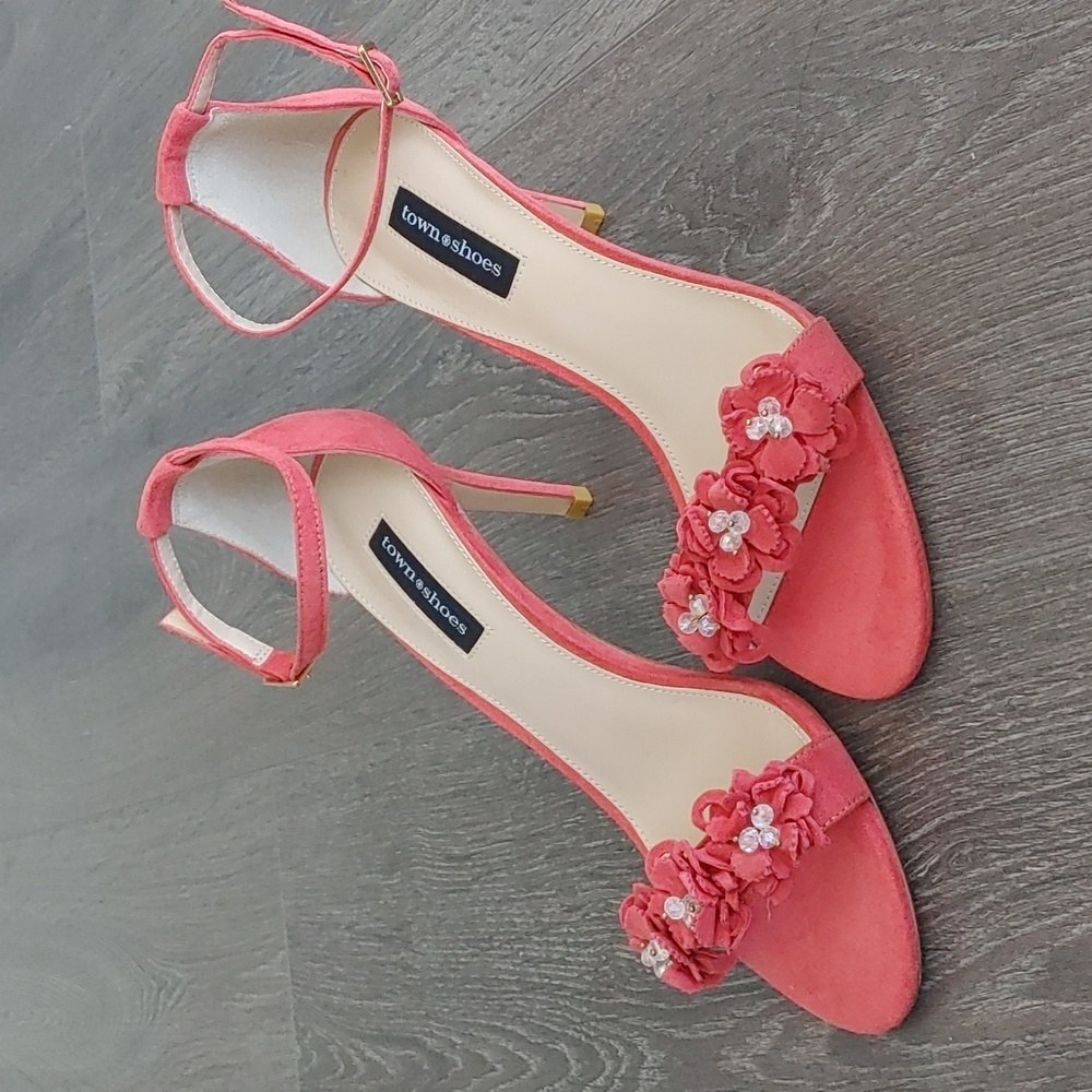 Coral red heels